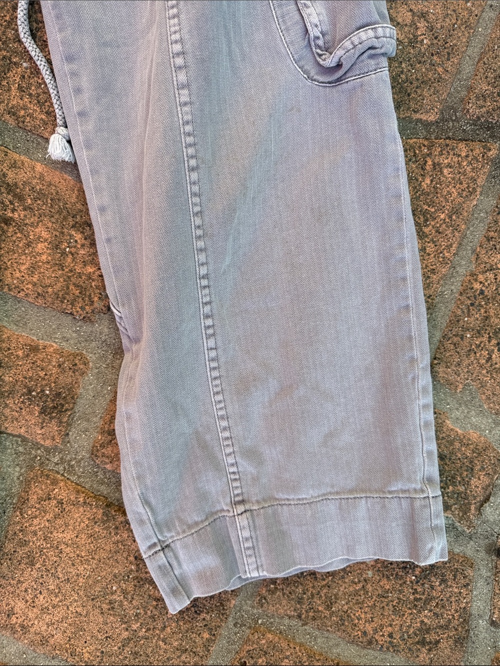 Free People Light Gray Relaxed Cargo Jeans with Drawstring - Picture 4 of 11